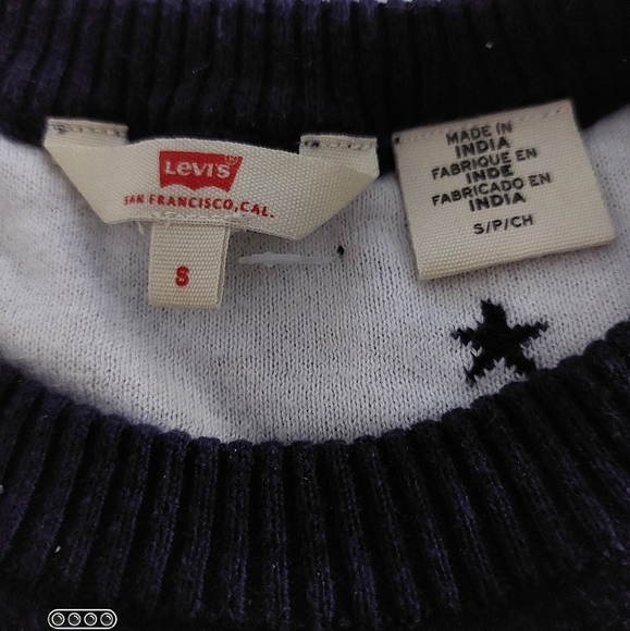 Levi womens short sleeve sweater with white stars sz.s - Picture 2 of 3